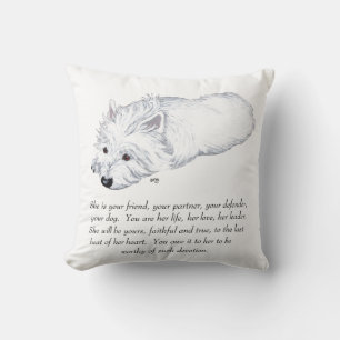 West Highland White Terrier Aandenken Kussen