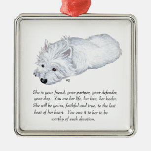 West Highland White Terrier Aandenken Metalen Ornament