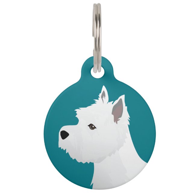 West Highland White Terrier Basic Breed Design Huisdierpenning (Voorkant)