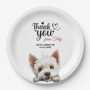West Highland White Terrier Bruiloft Dank u Papieren Bordje