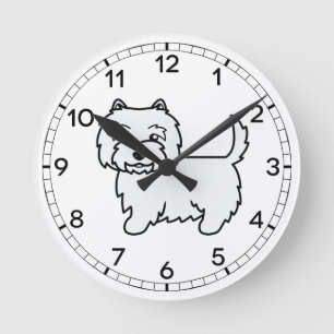 West Highland White Terrier Cartoon Hond Ronde Klok