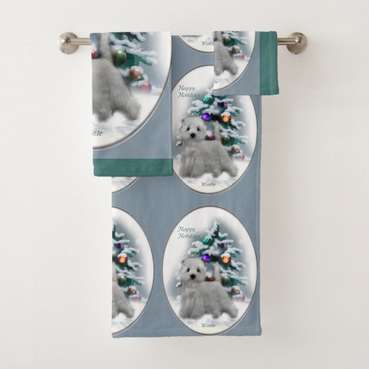 West Highland White Terrier Christmas Bad Handdoek (Insitu)