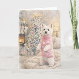 West Highland White Terrier Christmas Card Feestdagen Kaart