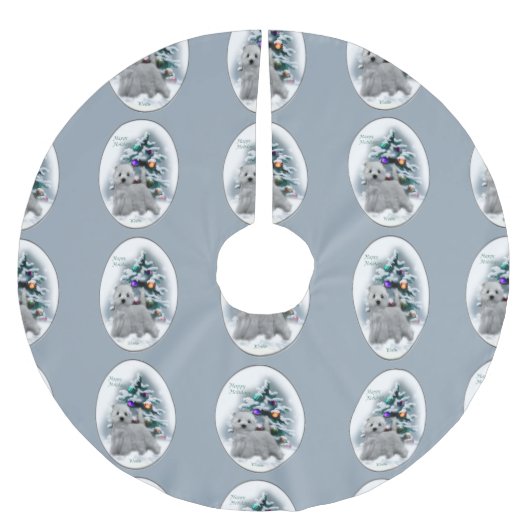 West Highland White Terrier Christmas Kerstboom Rok (Voorkant)