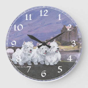 West Highland White Terrier Clock Grote Klok