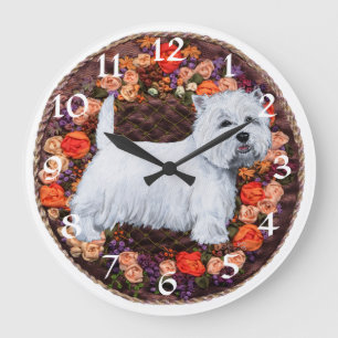 West Highland White Terrier Clock Grote Klok