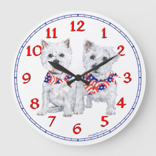 West Highland White Terrier Clock Grote Klok