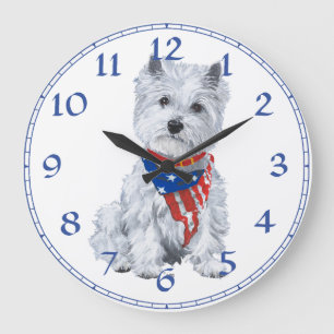 West Highland White Terrier Clock Grote Klok