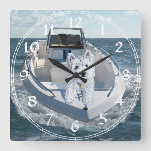West Highland White Terrier Clock Vierkante Klok