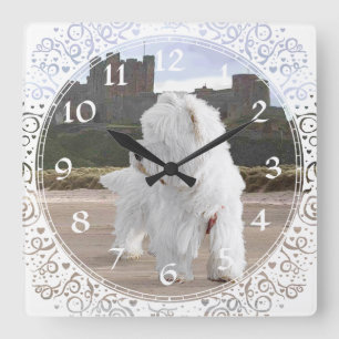 West Highland White Terrier Clock Vierkante Klok