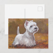 West Highland White Terrier Dog Art Briefkaart (Voorkant / Achterkant)