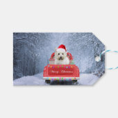 West Highland White Terrier Dog in Snow Cadeaulabel (Voorkant (Horizontaal))