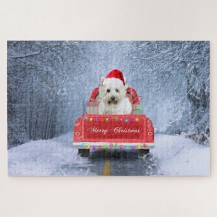 West Highland White Terrier Dog in Snow Legpuzzel