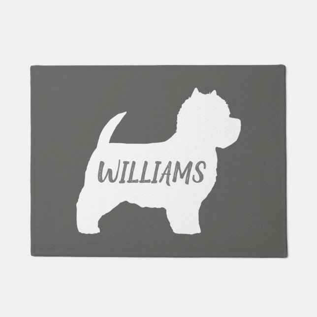 West Highland White Terrier Dog Silhouette Custom Deurmat (Voorkant)