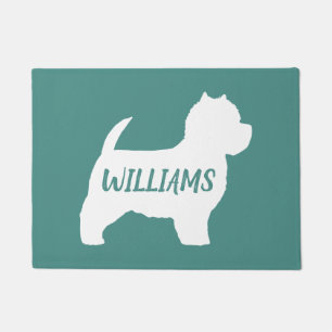 West Highland White Terrier Dog Silhouette Custom Deurmat