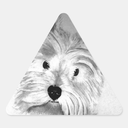 West Highland White Terrier Driehoek Sticker (Voorkant)