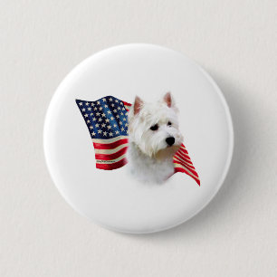 West Highland White Terrier Flag Ronde Button 5,7 Cm