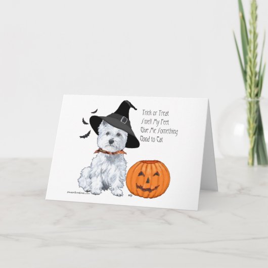West Highland White Terrier Halloween Kaart (Voorkant)