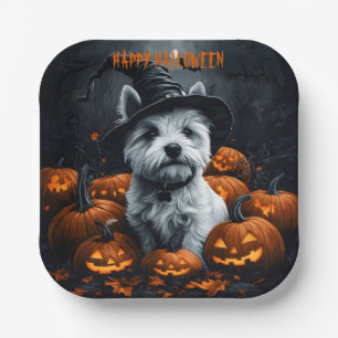 West Highland White Terrier Halloween Papieren Bordje