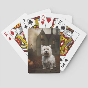West Highland White Terrier Halloween Scary Pokerkaarten