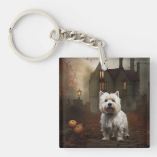 West Highland White Terrier Halloween Scary Sleutelhanger