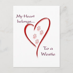 West Highland White Terrier Heart hoort erbij Briefkaart