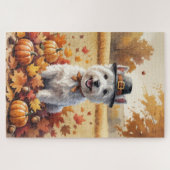 West Highland White Terrier herfstbladeren Legpuzzel (Horizontaal)