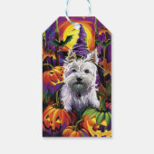 West Highland White Terrier Hond Halloween Heks Cadeaulabel (Achterkant)