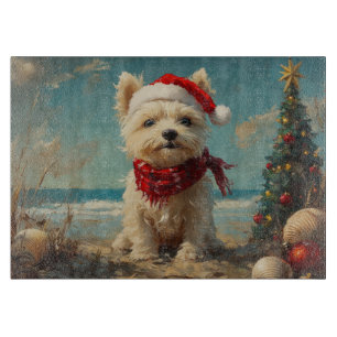 West Highland White Terrier Hond Kerstmis Strand Snijplank