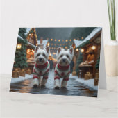 West Highland White Terrier Honden Kerst Sneeuw Kaart (Voorkant)