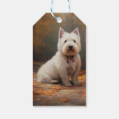 West Highland White Terrier in de herfst laat Herf Cadeaulabel (Achterkant)