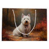 West Highland White Terrier in de herfst laat Herf Groot Cadeauzakje (Achterkant)