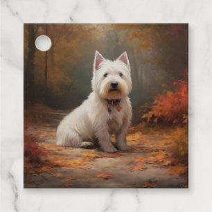 West Highland White Terrier in herfstbladeren Bedankjes Labels