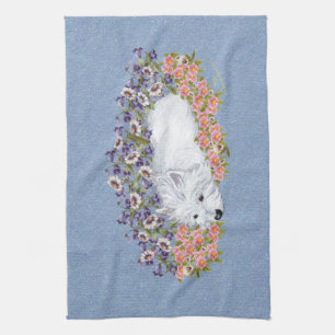 West Highland White Terrier in rust Theedoek