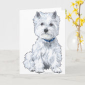 West Highland White Terrier Kaart (Gele Bloem)