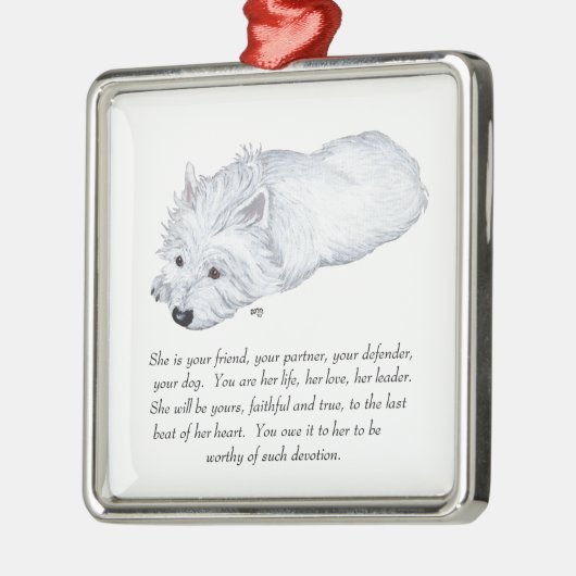 West Highland White Terrier Keepomwille Metalen Ornament (Links)