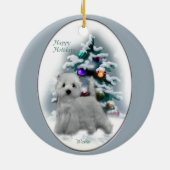 West Highland White Terrier-kerstcadeautjes Keramisch Ornament (Achterkant)