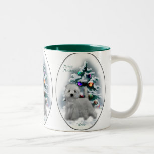 West Highland White Terrier-kerstcadeautjes Tweekleurige Koffiemok