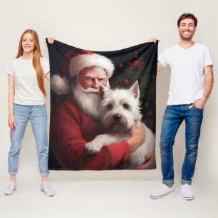West Highland White Terrier Kerstman Kerstmis Fleece Deken