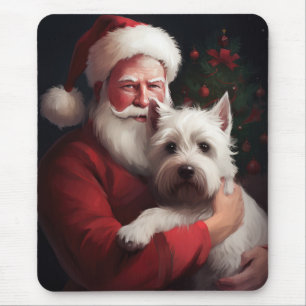 West Highland White Terrier Kerstman Kerstmis Muismat