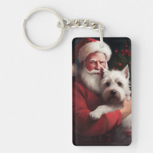 West Highland White Terrier Kerstman Kerstmis Sleutelhanger