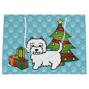 West Highland White Terrier Kerstmis Large Cadeautasje