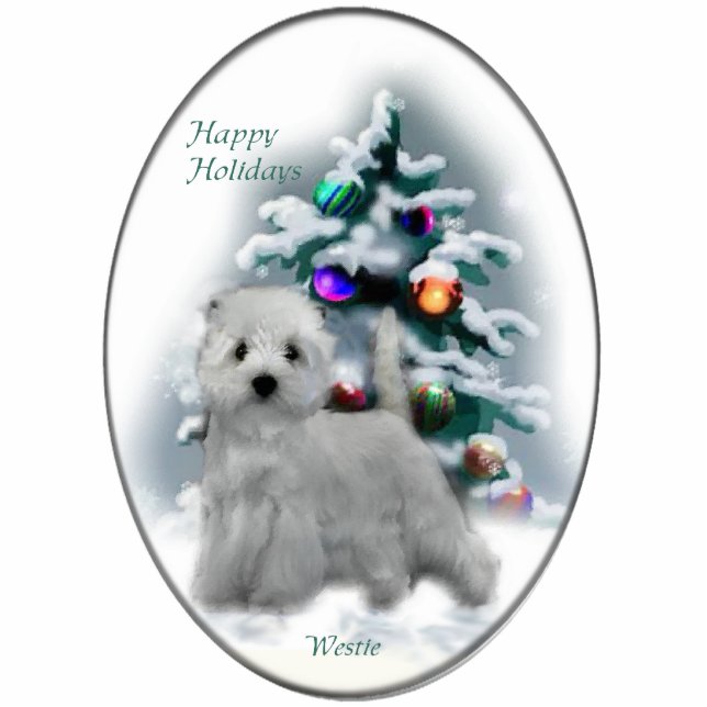 West Highland White Terrier-kerstversiering Fotobeeldje Ornament (Voorkant)