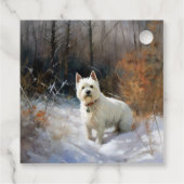 West Highland White Terrier laat het sneeuwen Kers Bedankjes Labels (Achterkant)