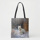 West Highland White Terrier laat het sneeuwen Kers Draagtas (Voorkant)