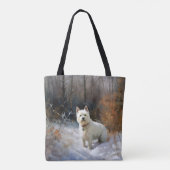 West Highland White Terrier laat het sneeuwen Kers Draagtas (Achterkant)