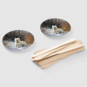 West Highland White Terrier laat het sneeuwen Kers Handwaaier (Niet-gemonteerd)