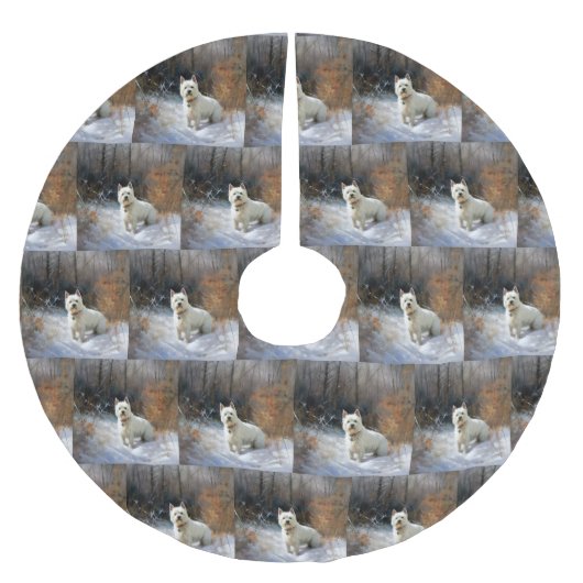 West Highland White Terrier laat het sneeuwen Kers Kerstboom Rok (Voorkant)