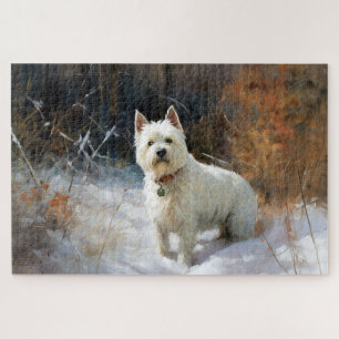 West Highland White Terrier Laat het Sneeuwen Kers Legpuzzel