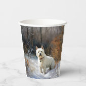 West Highland White Terrier laat het sneeuwen Kers Papieren Bekers (Voorkant)